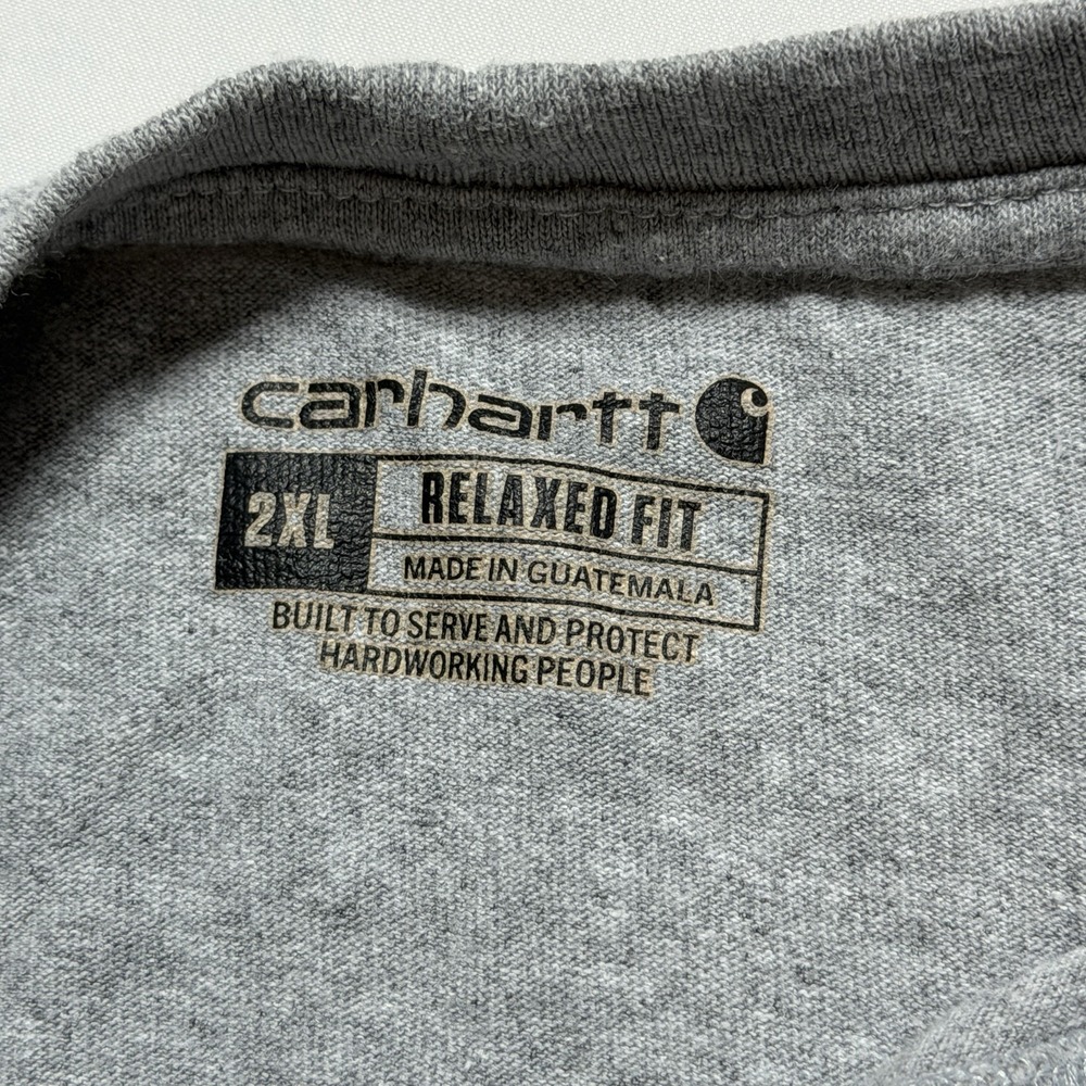 Carhartt Pocket T Shirt Mens 2XL Grey Relaxed Fit Camo Chest Pocket 105352 HGY - Picture 4 of 10